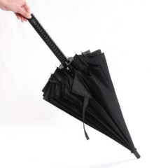 Windproof Folding Sun Japanese Sword Rainny Umbrella Ninja Style Katana Black