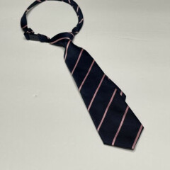 Childrens Place Striped Neck Tie Pre Tied Navy Pink Adjustable Boys Size 24M 4T