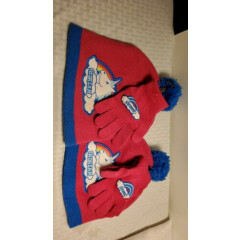 Lot Of 2 Girls Ski Cap Knit With Gloves New Without Tags Pink Blue, (Dream)