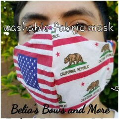 California LOVE..... ADULT.......Washable Fabric Mask with pocket