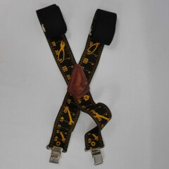 Kunys Suspenders SP-15 Measuring Tape Black Ruler Tools Print Work Wear Mens