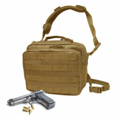 Tan Nylon Pistol Concealment Shoulder Bag Gun Holster Shooter Square Briefcase 