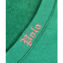 Vintage Polo Ralph Lauren GREEN Sweatshirt Vest Gothic POLO Logo XL RARE