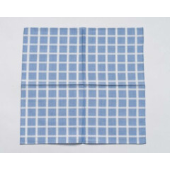 Zilli $100 New Blue White Plaid Cotton Zilli Print Handkerchief Hand Made 16"