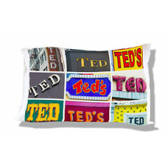 Personalized Pillowcase featuring the name TED in photos of actual signs