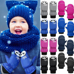 New Toddler Kids Baby Boys Girls Ski Gloves Waterproof Outdoor Warm Snow Mittens