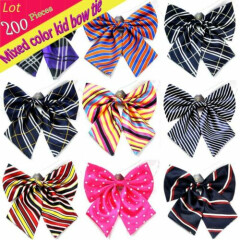 (200 Pcs/Lot) Kid Children Adjustable Bow Tie Stripe Plaid Butterfly Collars