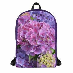 Pink and Purple Hydrangea Floral Backpack