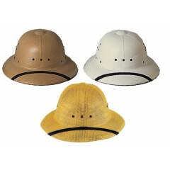 Military Type Pith Helmet Safari Sun Hat Adult Waterproof 1 Size Fits US Made