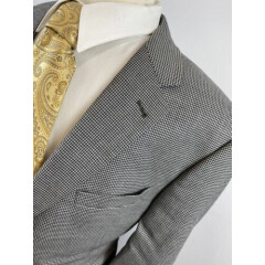 Jos A Bank Men’s Gray Houndstooth Wool Sport Coat Blazer Jacket Sz 44 R A5