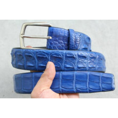 No Jointed - Light Blue Real Alligator Crocodile Leather SKIN MEN'S Belt -W 1.5"