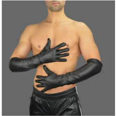 Aw-105 Men Long Gloves, Fine Quality Aniline Leather, Real Leather Gloves