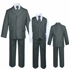 New Baby,Toddler & Boy Easter Formal Wedding Party Tuxedo Suit blue Gray S-18,20