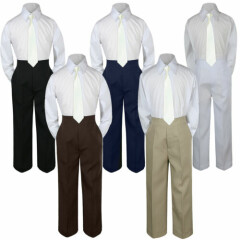 New 3pc Ivory Tie Shirt Suit for Baby Boy Toddler Kid Pants Color by Selection