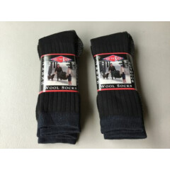 NWT Arctic Knit Men’s Wool Blend Outdoor Socks Size Large 4 Pair Black #1359L