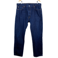 Levis 505 Jeans 40 Dark Wash Denim Blue Straight Leg Pockets 100% Cotton Mens