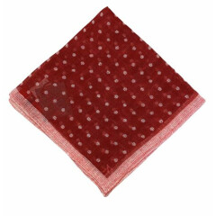 Isaia Napoli Pink Raspberry Polka Dot 100% Linen Pocket Square NWT NEW
