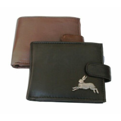 Hare Running Leather Wallet BLACK or BROWN 172