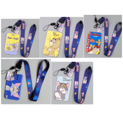 lot cats mouse cartoon key chain Lanyard acrylic ID Badge Holder Key Neck Strap