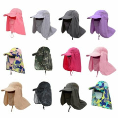 Hiking Fishing Wide Brim Hat Outdoor Sport Sun Protection Neck Face Flap Cap