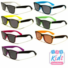 Kids / Children's Retro Sunglasses -Two Tone Frame - 2-6 Years Old Boys / Girls
