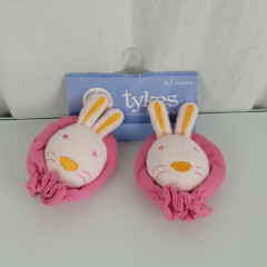 Carters Baby Tykes Pink Bunny Rabbit Anti Scratch Mitts Mittens Rattle Toy NEW