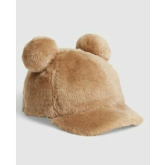 Baby Gap Toddler Fuzzy Fur Plush Bear Baseball Cap Hat M/L