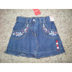 GYMBOREE "Love is in the Air" Embroidered Blue Jean Fringe Skirt Size 4~ New!