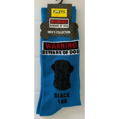 Foozys Warning Beware Of Dog Black Lab Mens Socks Size 6-12