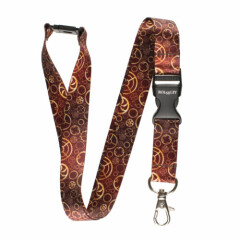 Multicolour COGS / GEARS Lanyard Neck Strap With Card/Badge Holder or Key Ring