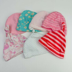 Set of 7 Baby Girls Variety Bundle Cute Hat Caps Bundle Ages 0-3 to 0-6 Months 