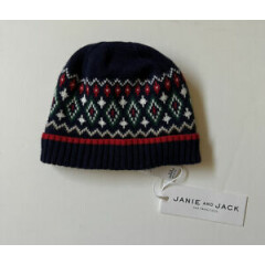 Janie and Jack Fair Isle Knit Cap Hat NWT 0-3 Months