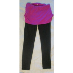 Old Navy Girls Active Leggings Pants Attached Skirt Size XL 14 Pink Black Sports