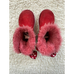 Limited Edition DISNEY UGG Boot Sweetie Bow Kids Red Medium US Size 7
