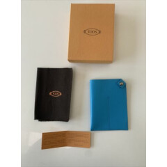 New. Tod’s Leather Passport Holder. Turquoise.