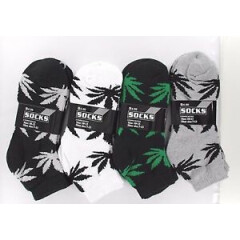 Lot of 120 Pairs New Men's Sport Athletic Marijuana Weed Pot Design Cotton Socks