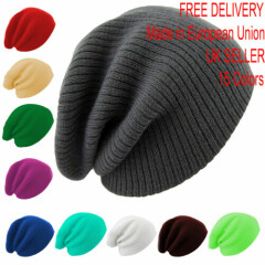 Beanie Kids Ladies Knitted Wooly Winter Oversized Slouch Beanie Hat pop Hat 