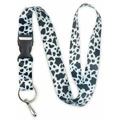 Limeloot Cow Print Lanyard with Release Buckle and Key Chain Holder Cute Lany...