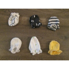 Anti Scratch Mittens Infant Baby Newborn Gloves Unisex Black Grey Yellow White