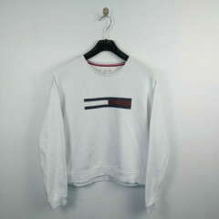 Tommy Hilfiger Sweater Pullover White Oversized / Youth Size 176 cm, 5.8 ft 