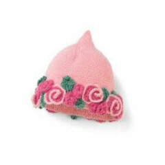 New San Diego Hat PINK FLOWER PIXIE Cap Bonnet Beanie Baby Girl 6-12 mos Gift