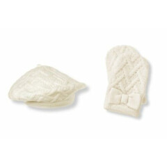 NWOT 2 Sets Janie and Jack Cable Sweater Beret & Lined Mittens Size 6-8