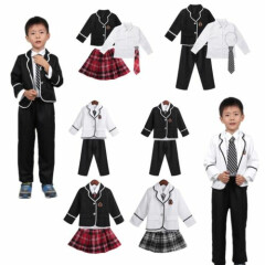 Kids Boys/Girls Anime Costume School Uniform Suit Coat Shirt Tie Pants/Skirt Set