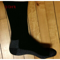6 Pairs Mens Black Snap On Crew Socks XL ~ FREE Shipping ~ MADE IN USA New!