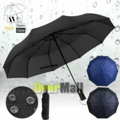 42" Large Umbrella Men/Women Three Folding Anti-UV Windproof Big Rain Umbrella