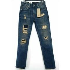 New Levi's Mens 511 1919 Dark Blue Ripped Skate Slim Fit Denim Jeans Sz 29 x 32
