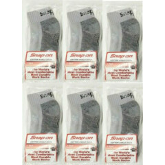 6 PAIRS Men's GRAY Snap-On Ankle Socks X-LARGE *FREE SHIPPING* MADE IN USA *NEW*