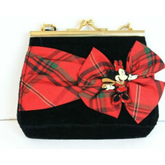 Disney Store Minnie Mouse Dressy Black Velvet with Bow Purse