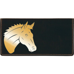 Majestic Horse Laser Engraved Leatherette Checkbook Cover