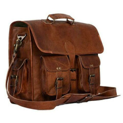 Messenger Laptop Men's Genuine Leather Vintage Handmade Briefcase Bag Satchel